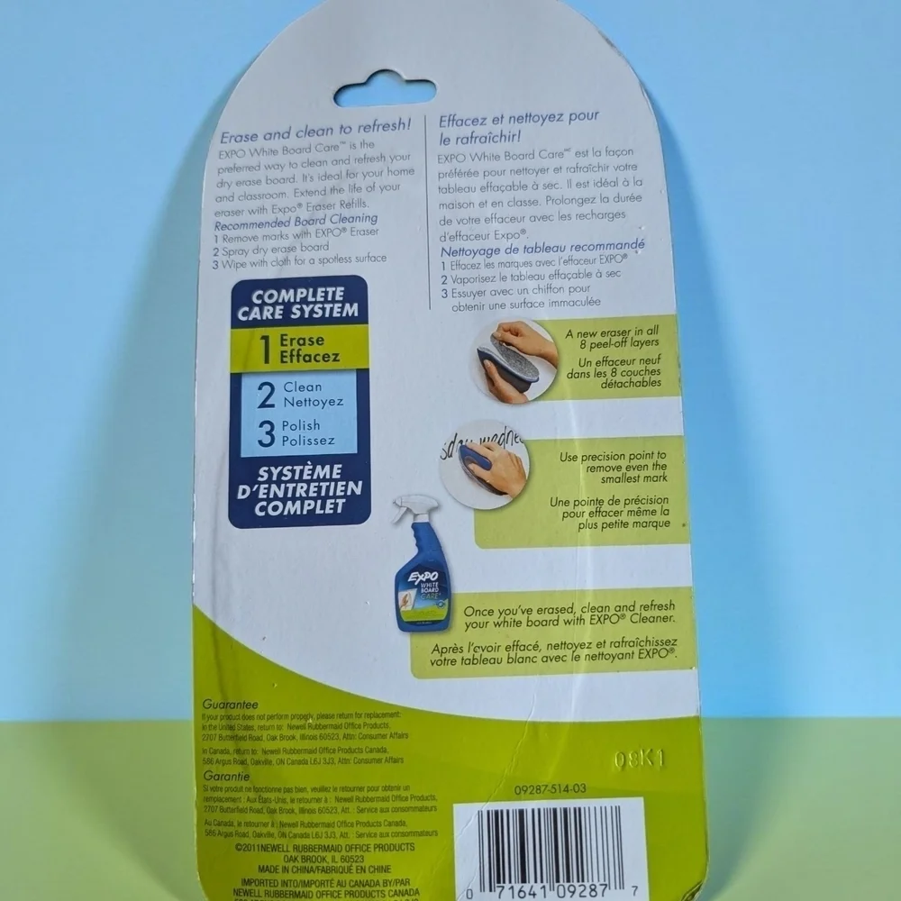 Expo White Board Care Eraser With Refills (New)